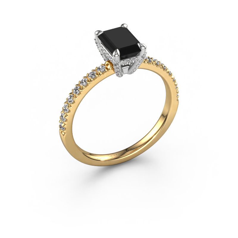 Engagement ring Saskia EME 1 585 gold black diamond 1.380 crt