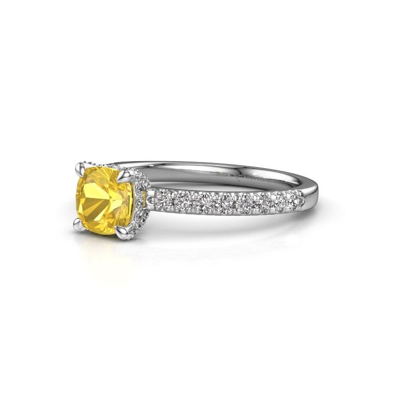 Image of Engagement ring saskia 1 cus<br/>585 white gold<br/>Yellow sapphire 5.5 mm