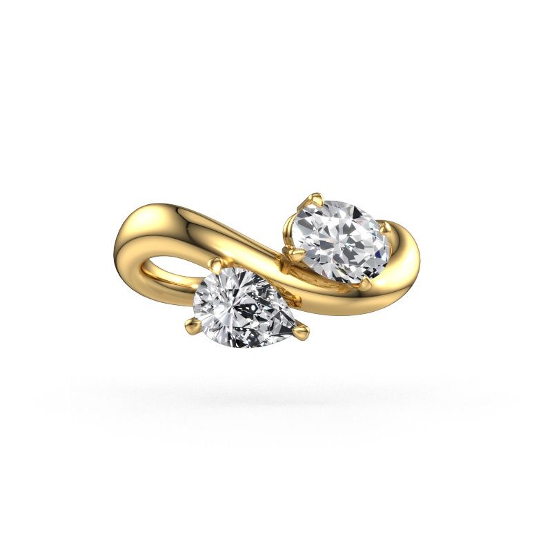 Engagement ring Chloe OVL-PER 585 gold diamond 1.35 crt