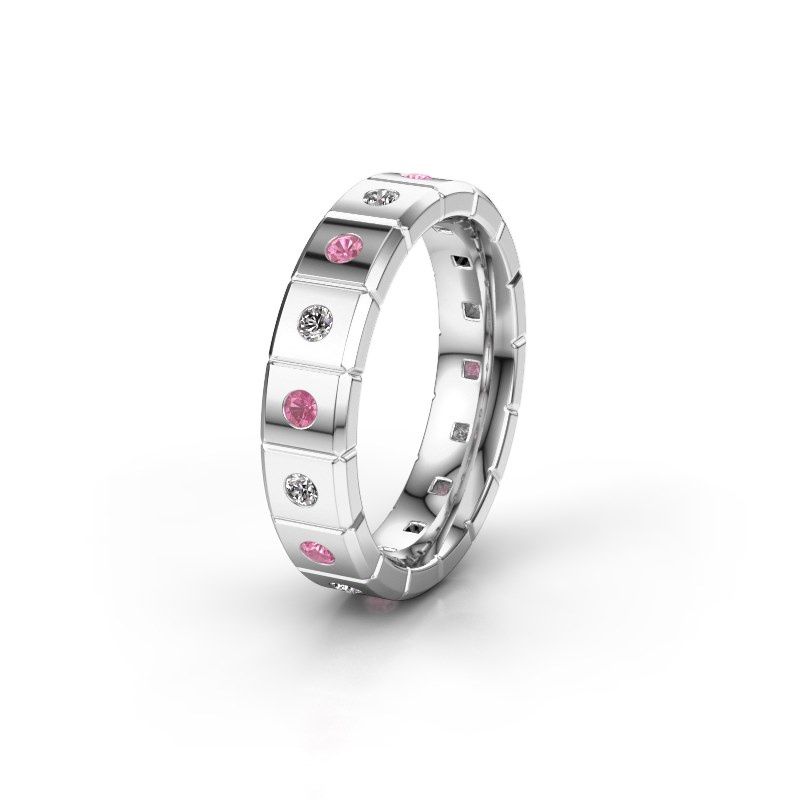 Afbeelding van Huwelijksring WH2055L15DP 950 platina roze saffier ±5x2.4 mm