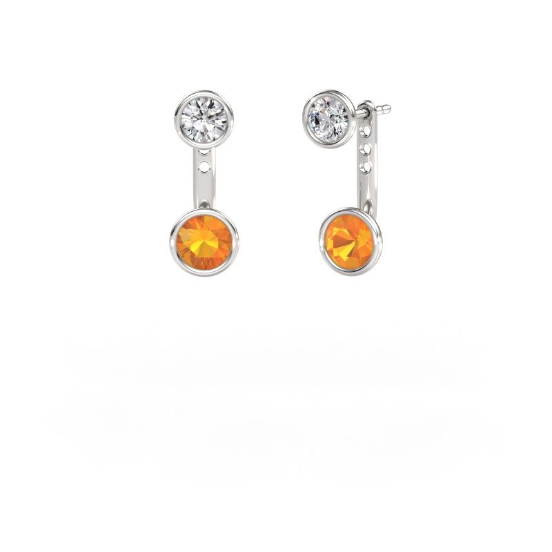 Earrings Halle 585 white gold citrin 6 mm
