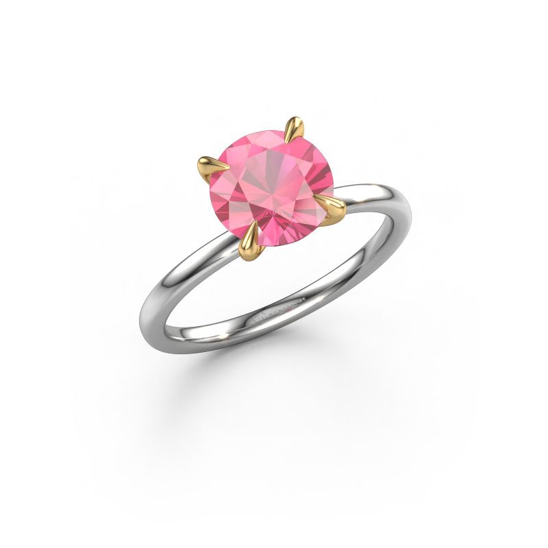Image of Engagement Ring Crystal Rnd 1<br/>585 white gold<br/>Pink sapphire 8 mm