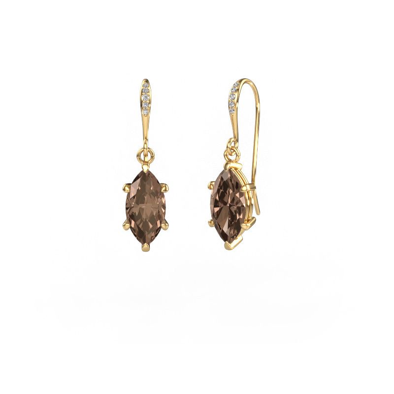 Pendants d'oreilles Laurie MRQ 2 585 or jaune diamant brun 2.030 crt