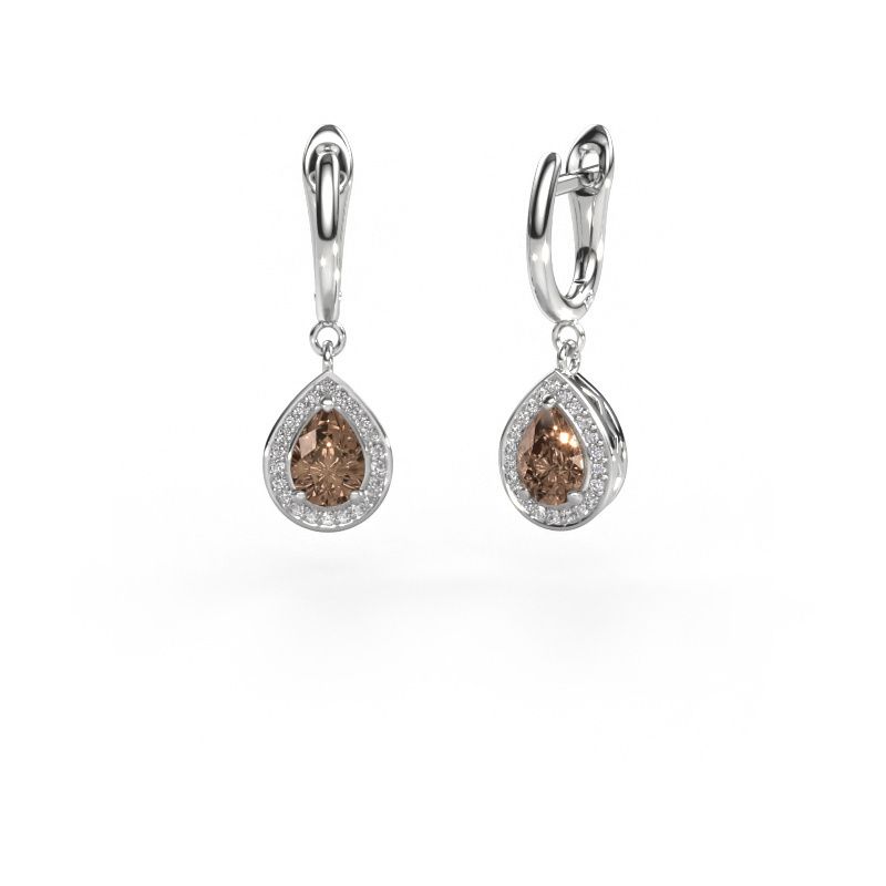 Pendants d'oreilles Ginger 1 950 platine diamant brun 1.52 crt