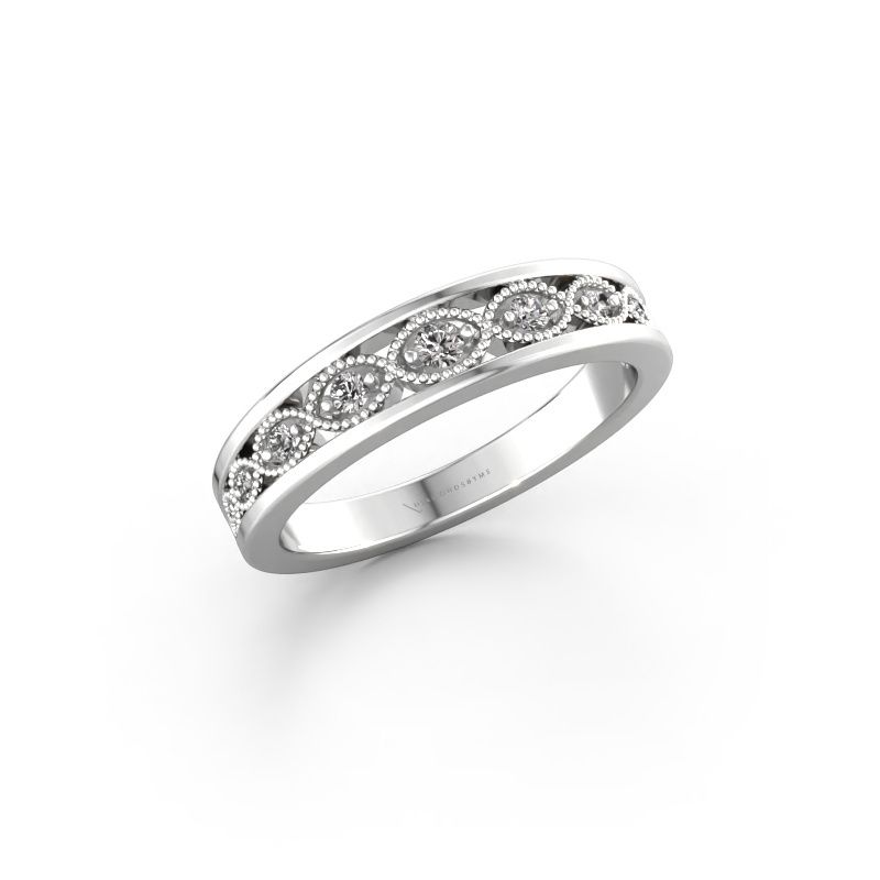 Bague superposable Laine 585 or blanc diamant synthétique 0.125 crt