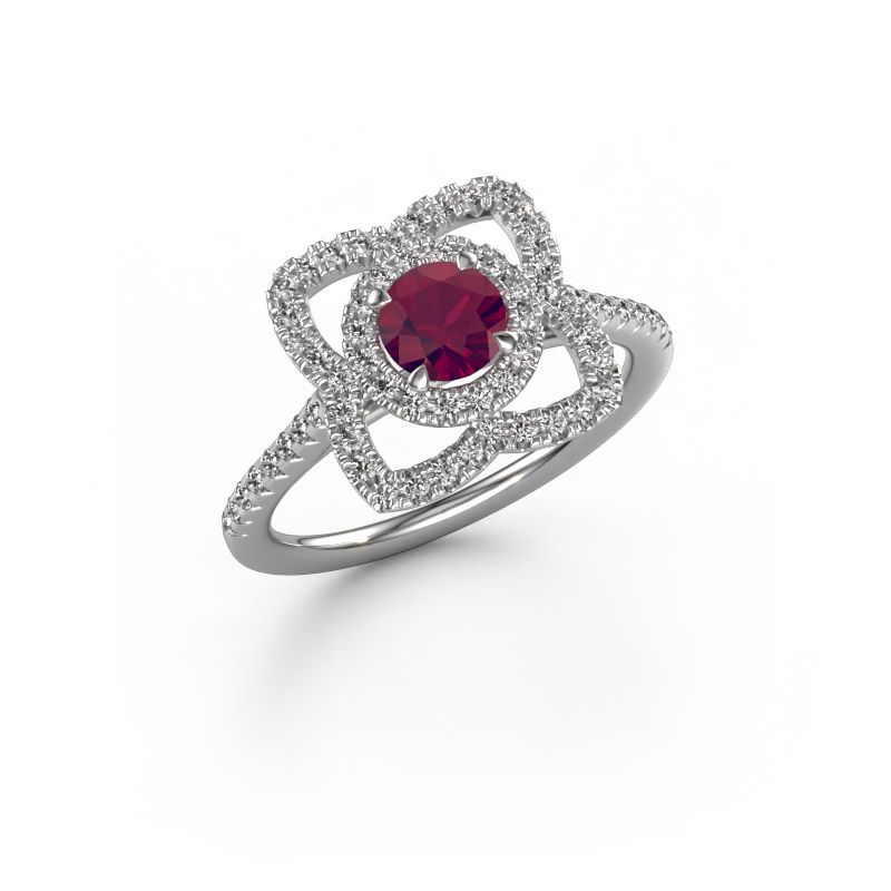 Verlovingsring Cleopatra 950 platina rhodoliet 5 mm