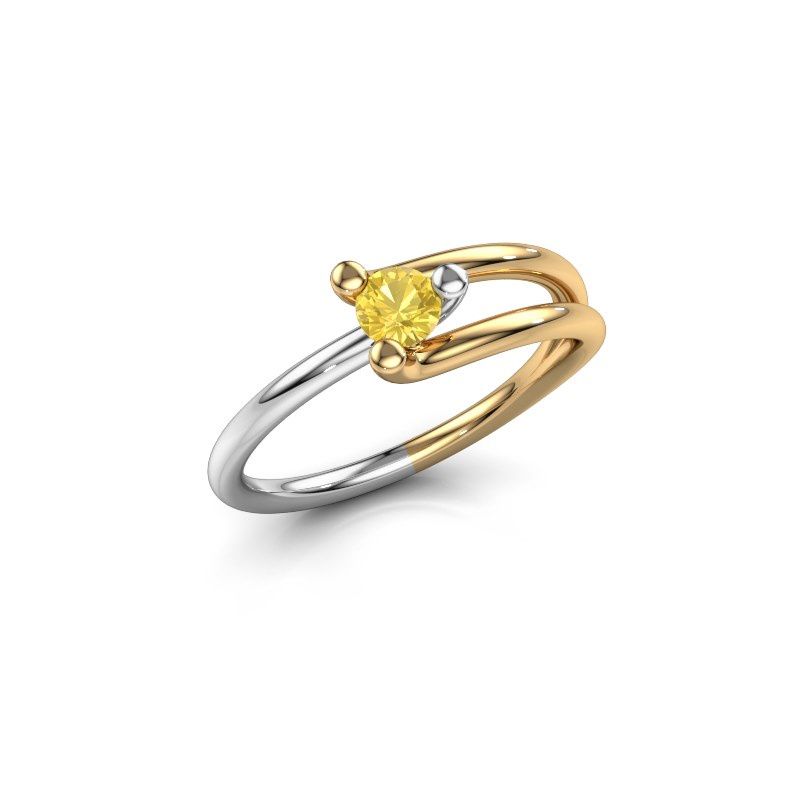 Image of Ring Roosmarijn<br/>585 gold<br/>Yellow sapphire 3.7 mm