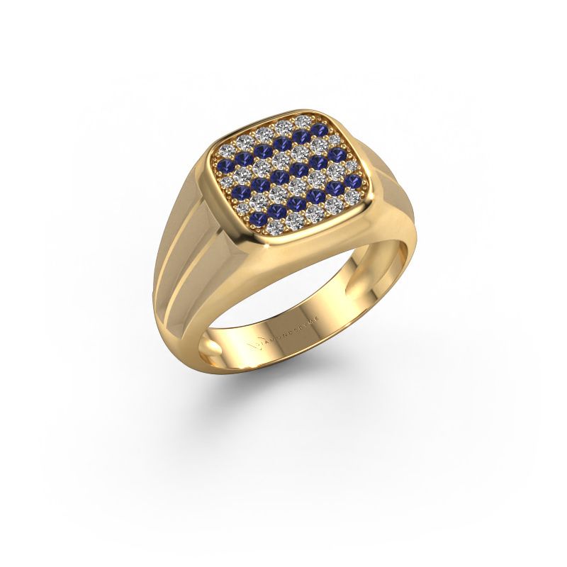 Pinky ring Robbert 585 gold sapphire 1.4 mm