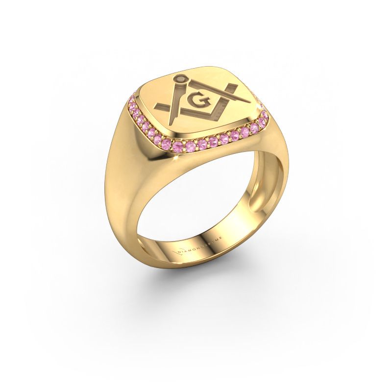Men's ring Johan 1 585 gold pink sapphire 1.2 mm