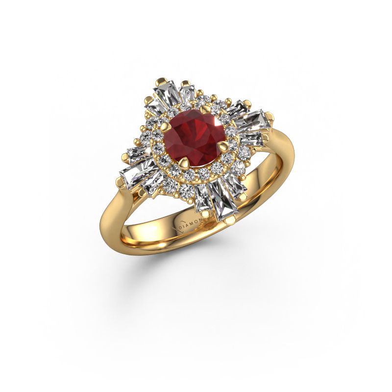 Verlovingsring Thalia 585 goud robijn 5.4 mm