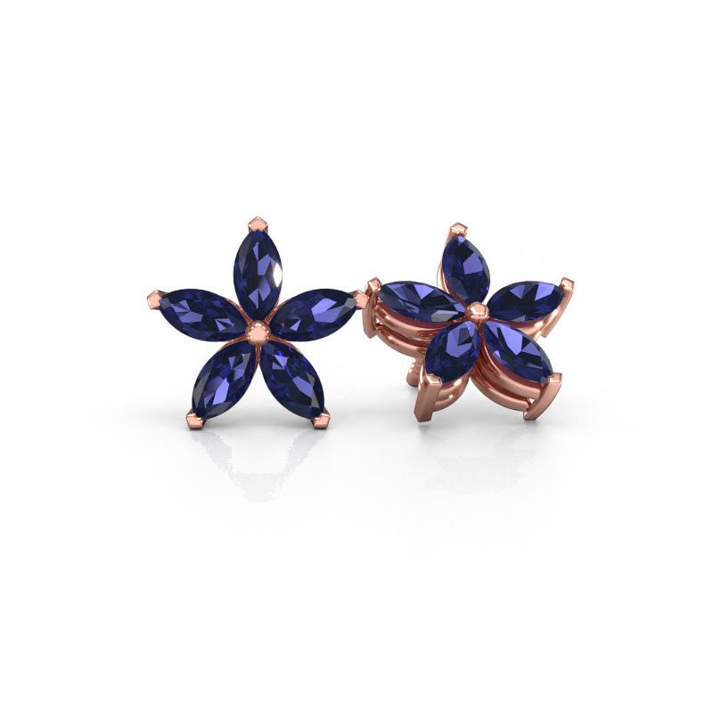 Ohrsteckers Sylvana 585 Roségold Saphir 5x2.5 mm
