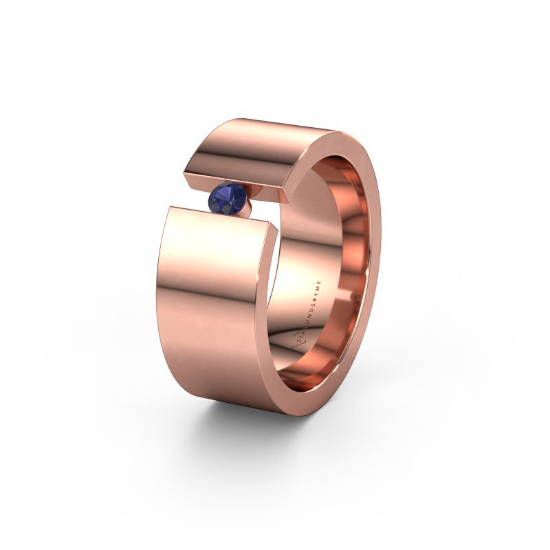 Trouwring WH0146L18BP 585 rosé goud saffier ±8x2 mm