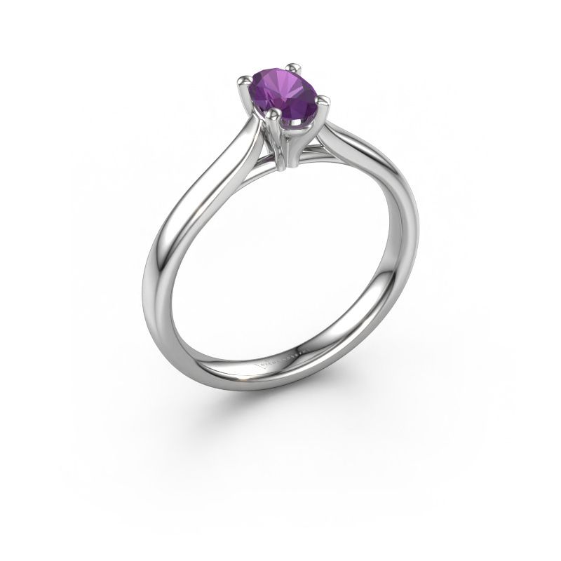 Verlobungsring Mignon OVL 1 950 Platin Amethyst 8x6 mm