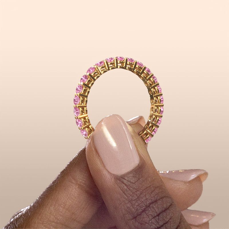 Image of Stackable ring Michelle full 2.4 585 gold pink sapphire 2.4 mm