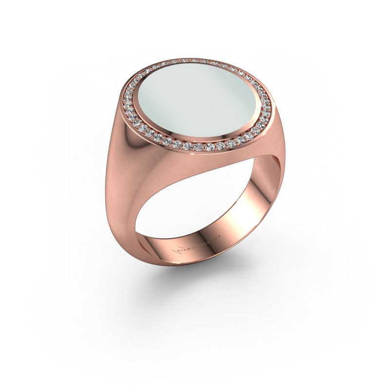 Siegelring Adam 5 585 Roségold grüner Lagenstein 15x13 mm