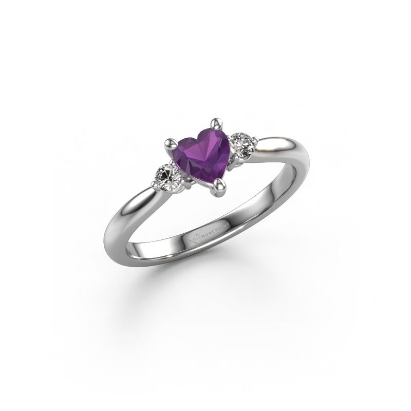 Engagement ring Lieselot HRT 950 platinum amethyst 5 mm