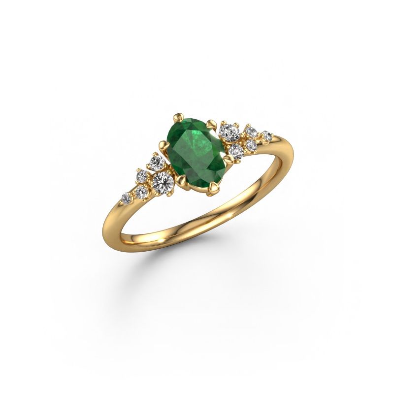 Ring Royce OVL 585 gold emerald 7x5 mm
