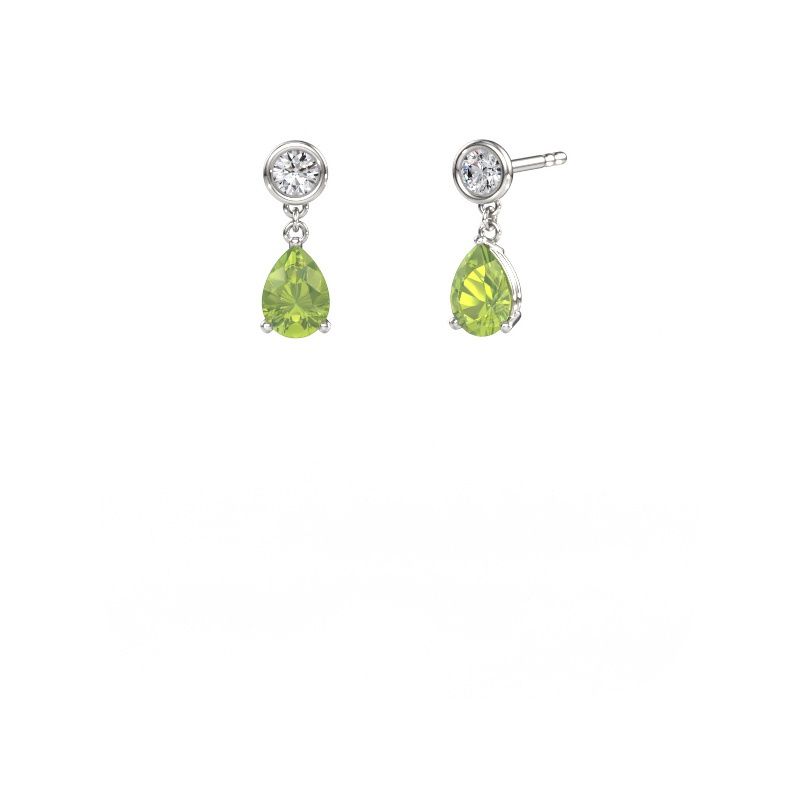 Ohrhänger Lacey PER 950 Platin Peridot 7x5 mm