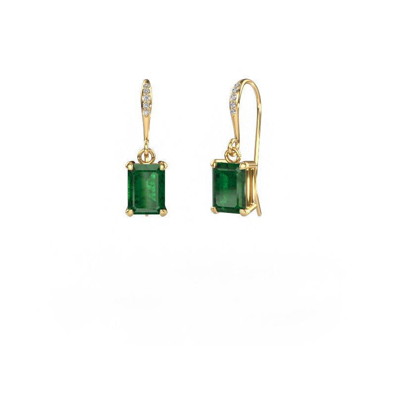 Drop earrings Laurie EME 2 585 gold emerald 7x5 mm