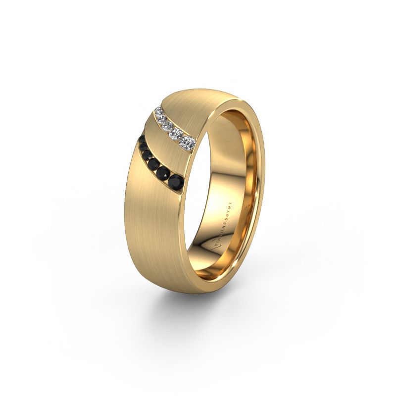 Ehering WH2015L 585 Gold Schwarz Diamant ±6,5x2 mm