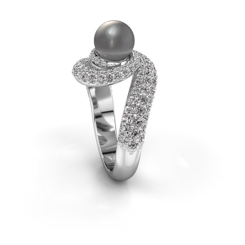 Image de Bague Klasina<br/>950 platine<br/>Perle grise 7 mm