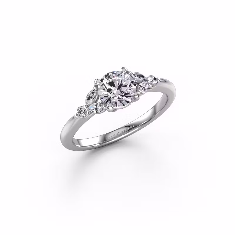 Verlobungsring Megan RND 585 Weißgold Diamant 0.85 crt