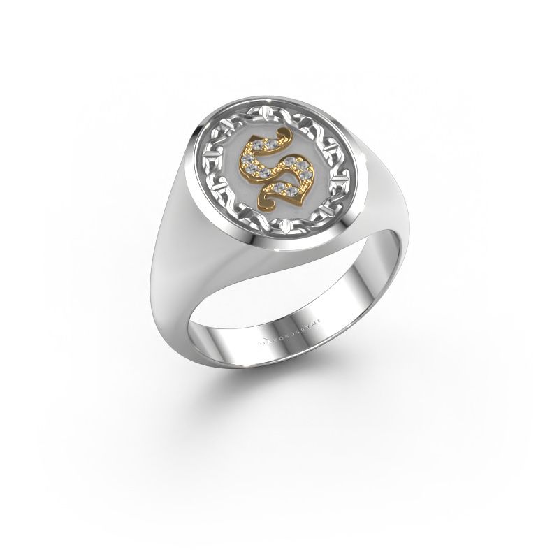 Men's ring Ruan 585 white gold diamond 0.05 crt