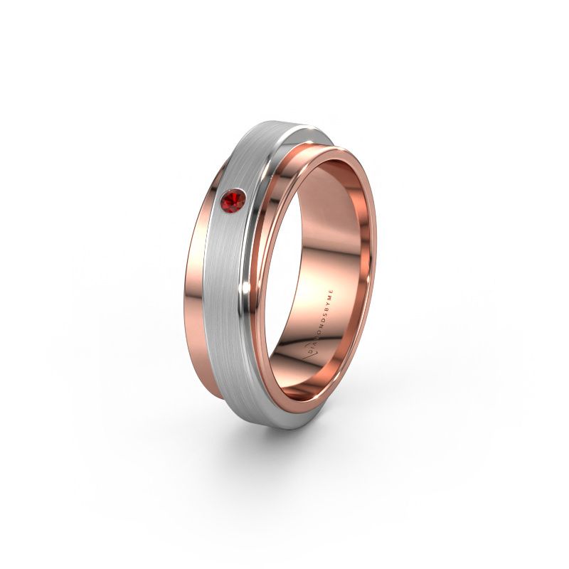Bague de mariage WH2220L16D 585 or rose grenat ±6 x 2,2 mm