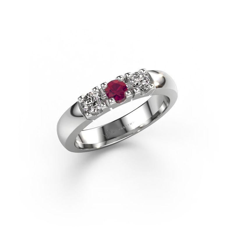 Bague Rianne 3 585 or blanc rhodolite 3.4 mm