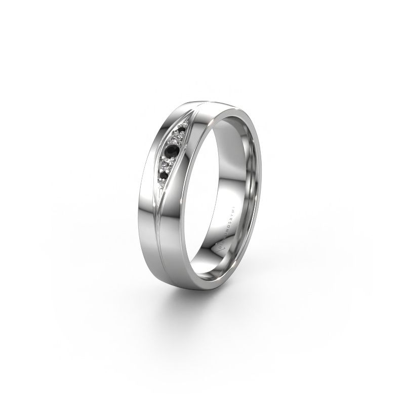 Ehering WH0133L25AP 585 Weißgold Schwarz Diamant ±5x1.7 mm