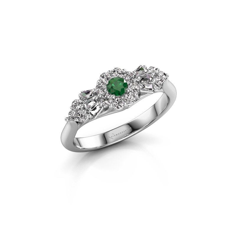 Image of Engagement ring Carisha 585 white gold emerald 3 mm