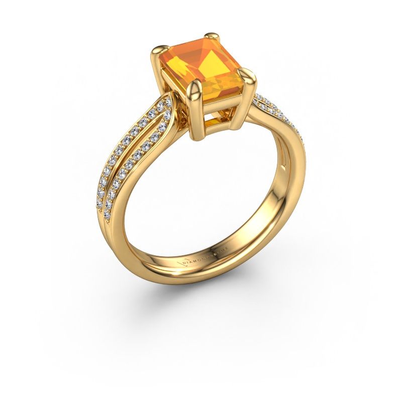 Engagement ring Antonia eme 2 585 gold citrin 8x6 mm