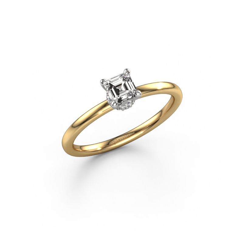 Bague de fiançailles Crystal ASSC 3 585 or jaune diamant 0.35 crt