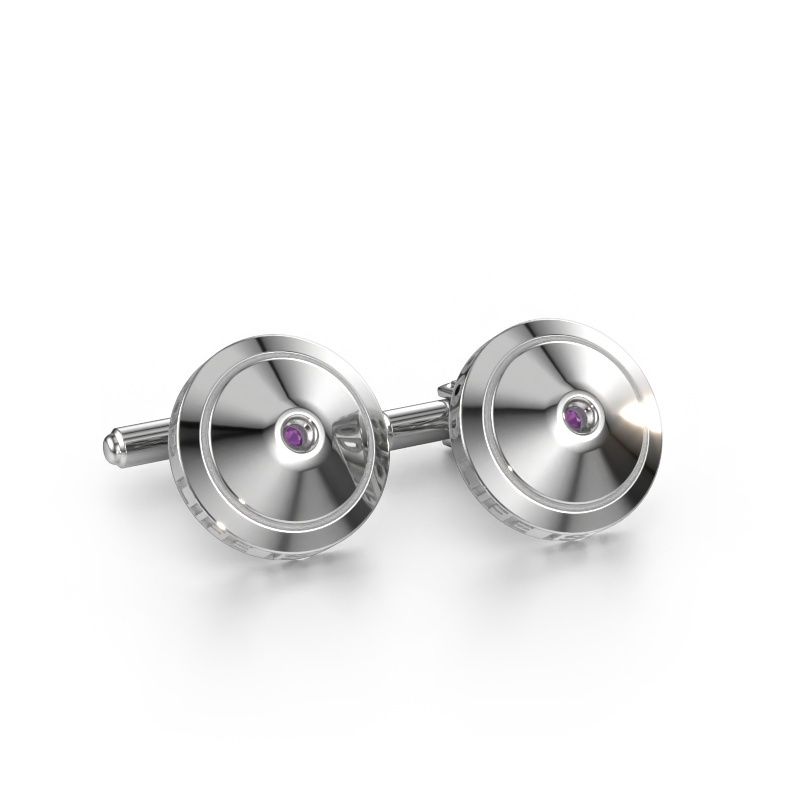 Manschettenknöpfe Demian 585 Weißgold Amethyst 2.2 mm