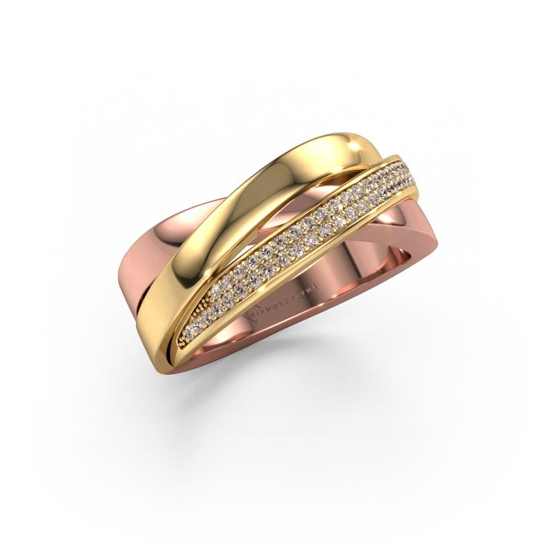 Ring Katherina 585 rose gold brown diamond 0.255 crt