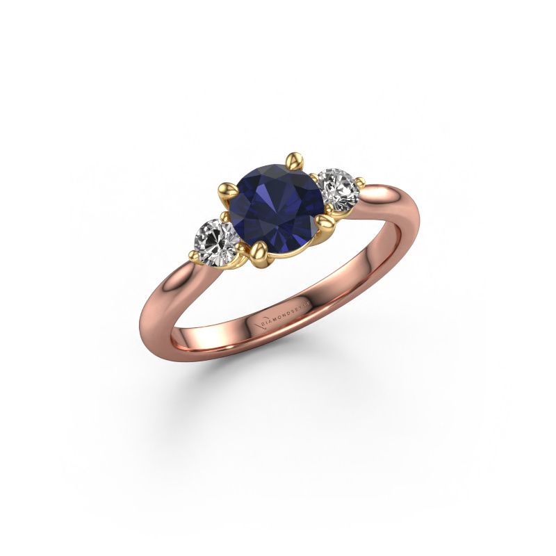 Engagement ring Lieselot RND 585 rose gold sapphire 6.5 mm