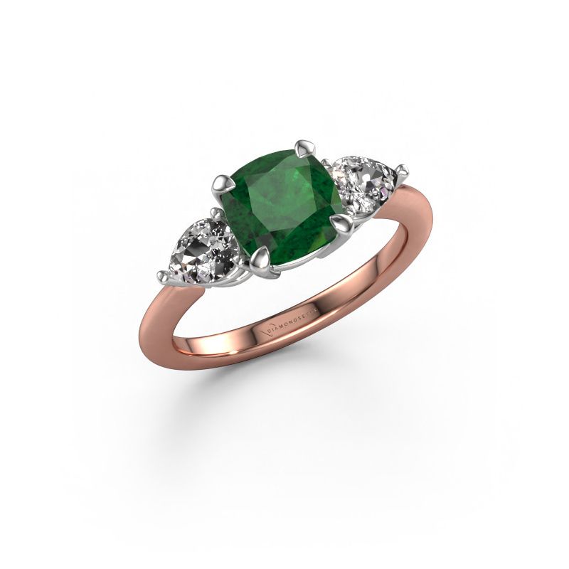 Verlobungsring Chanou CUS 585 Roségold Smaragd 7 mm