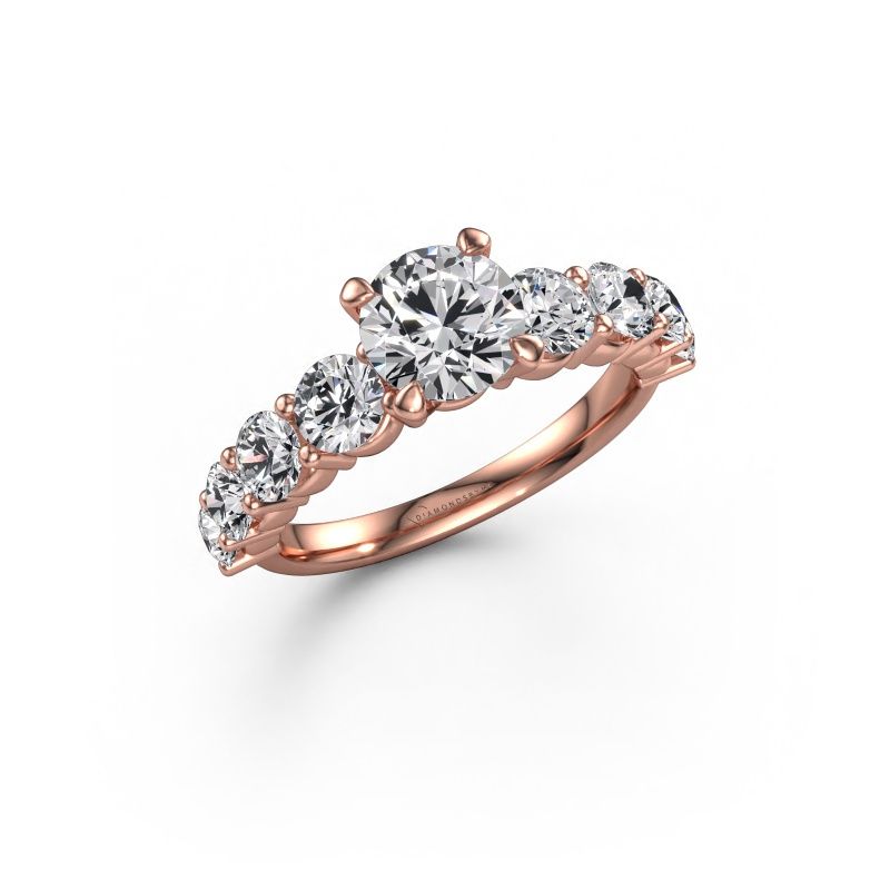 Bague de fiançailles Deja 585 or rose diamant synthétique 1.00 crt