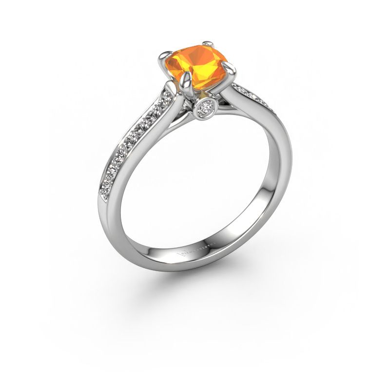 Verlobungsring Valorie cus 2 585 Weißgold Citrin 5.5 mm