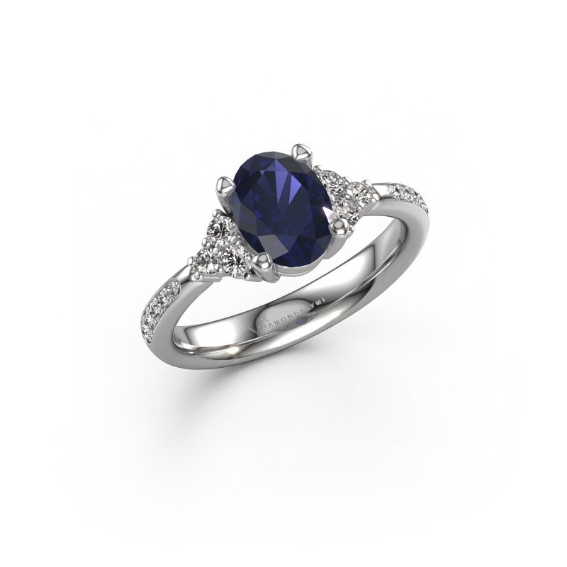 Bague de fiançailles Aleida OVL 2 950 platine saphir 8x6 mm
