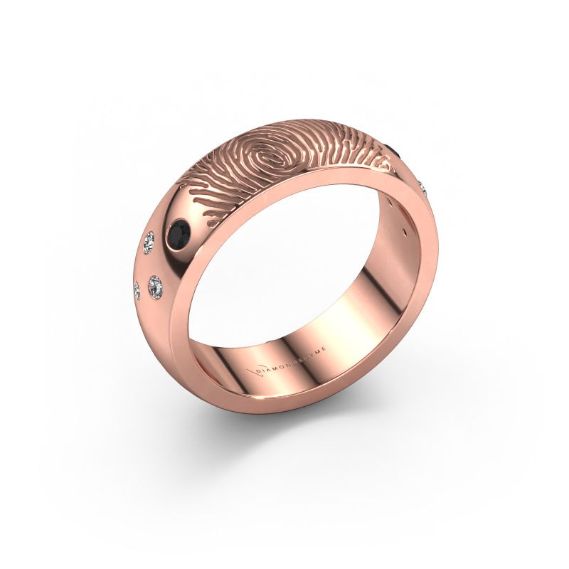 Alliance Minke 585 or rose ±6x2.3 mm diamant noir