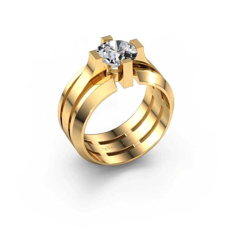 Men's ring Sem 585 gold lab grown diamond 2.00 crt