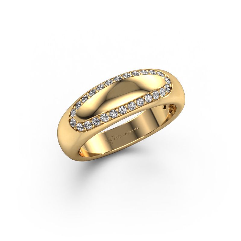 Alliance Danique 585 or jaune diamant synthétique ±6x3 mm