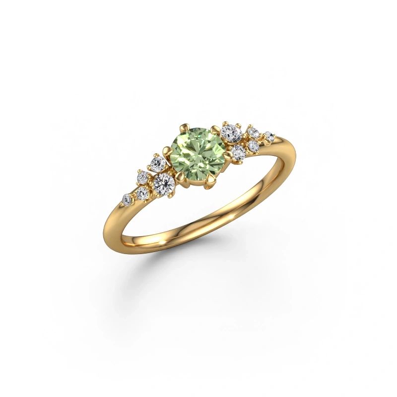 Engagement ring Royce RND 585 gold green lab grown diamond 5 mm
