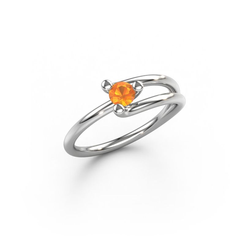 Ring Roosmarijn 585 white gold citrin 3.7 mm