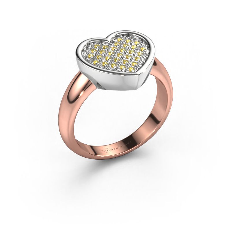 Ring Veerle 585 Roségold Gelb Saphir 1 mm