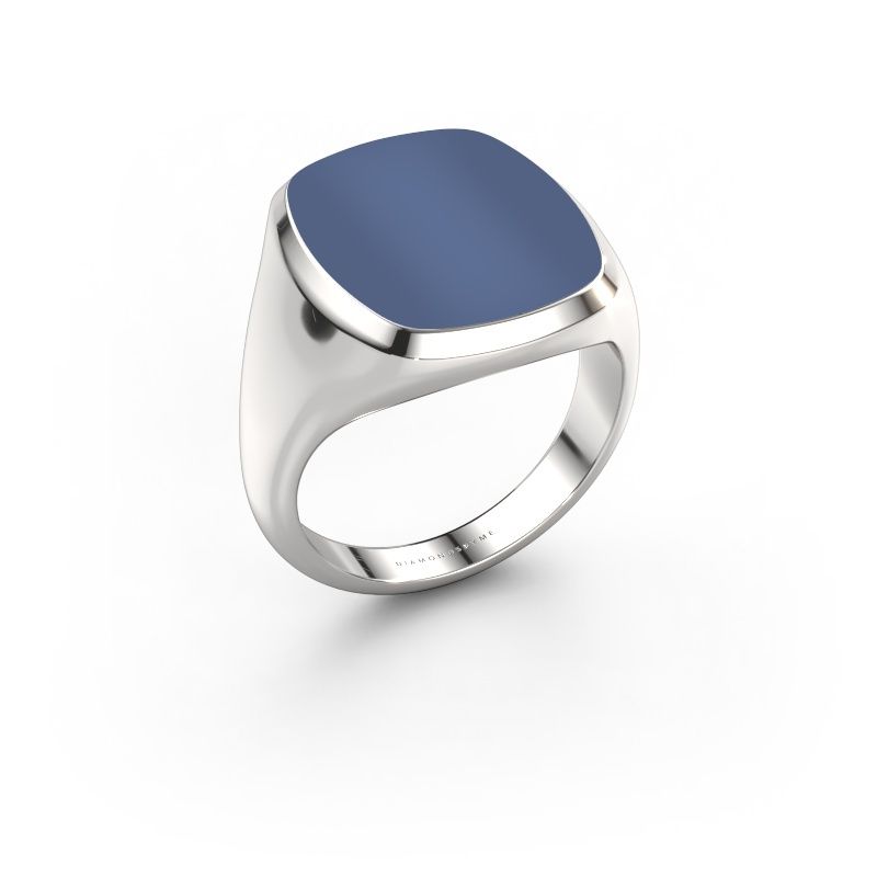 Signet ring Benjamin 4 585 white gold blue sardonyx 17x14 mm