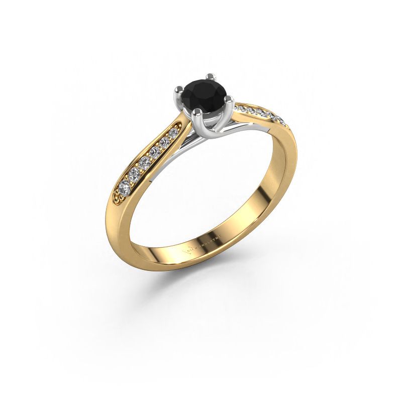 Verlovingsring Mia 2 585 goud zwarte diamant 0.60 crt