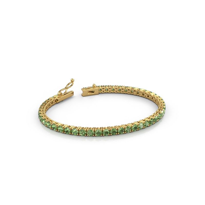 Tennisarmband Shirley 3.4 585 Turmalin grün Gold 3.4 mm
