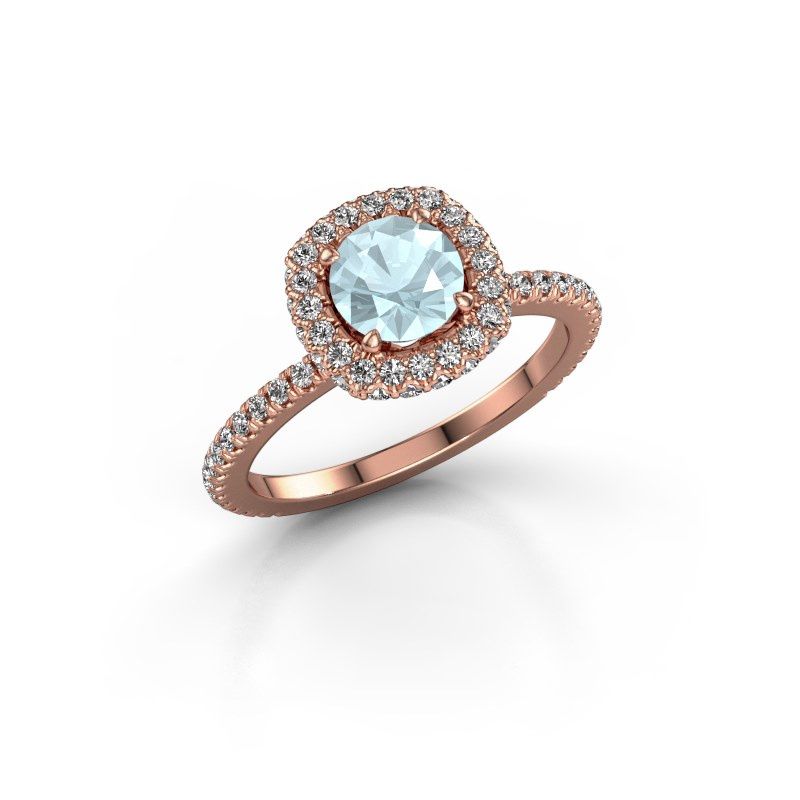 Image of Engagement ring Talitha RND 585 rose gold aquamarine 6.5 mm